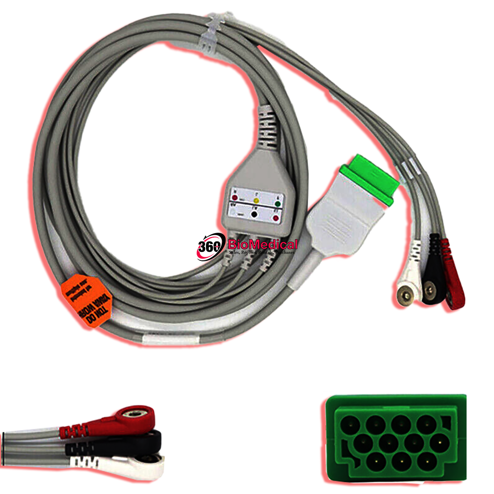 Datex Ohmeda EKG 3-Leads Cable 11 Pin-Compatible